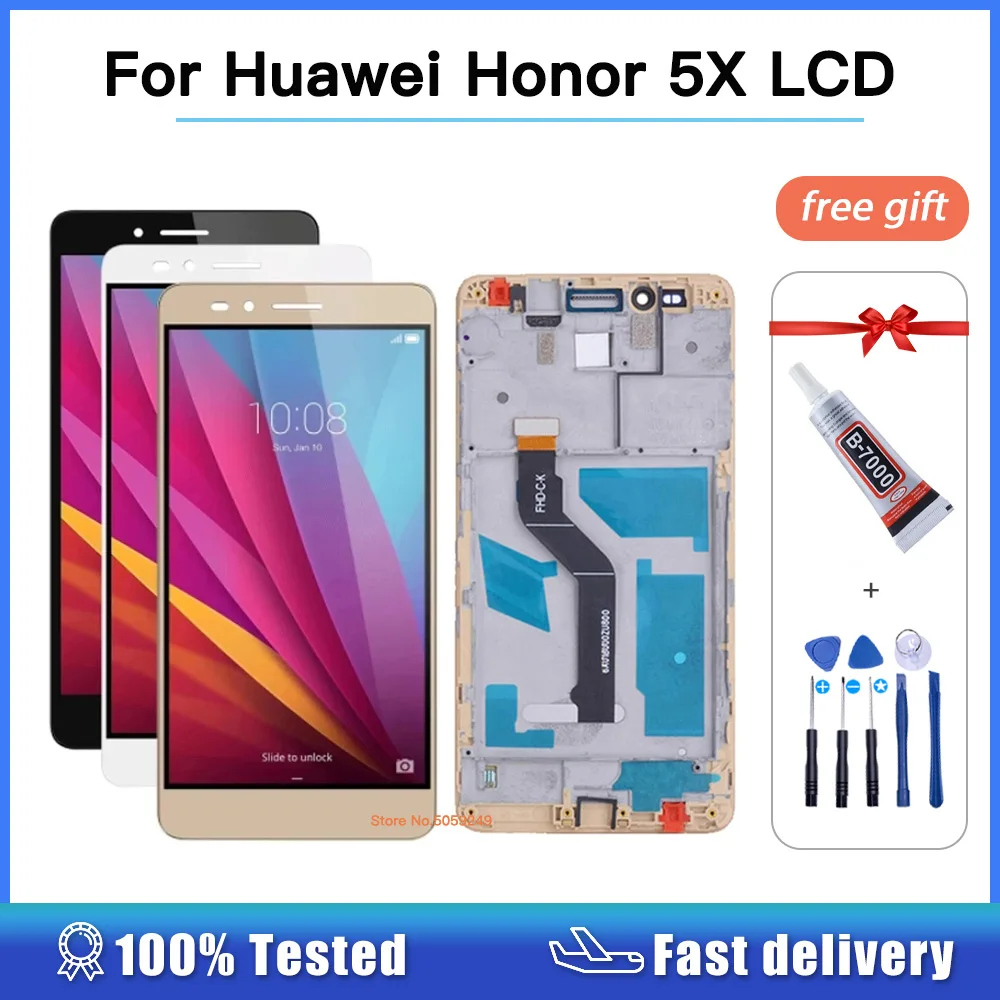 

5.5" Screen For Huawei Honor 5X LCD Display With Frame For honor 5X KII-L21 KII-L22 KII-L23 LCD Touch Screen Digitizer Assembly
