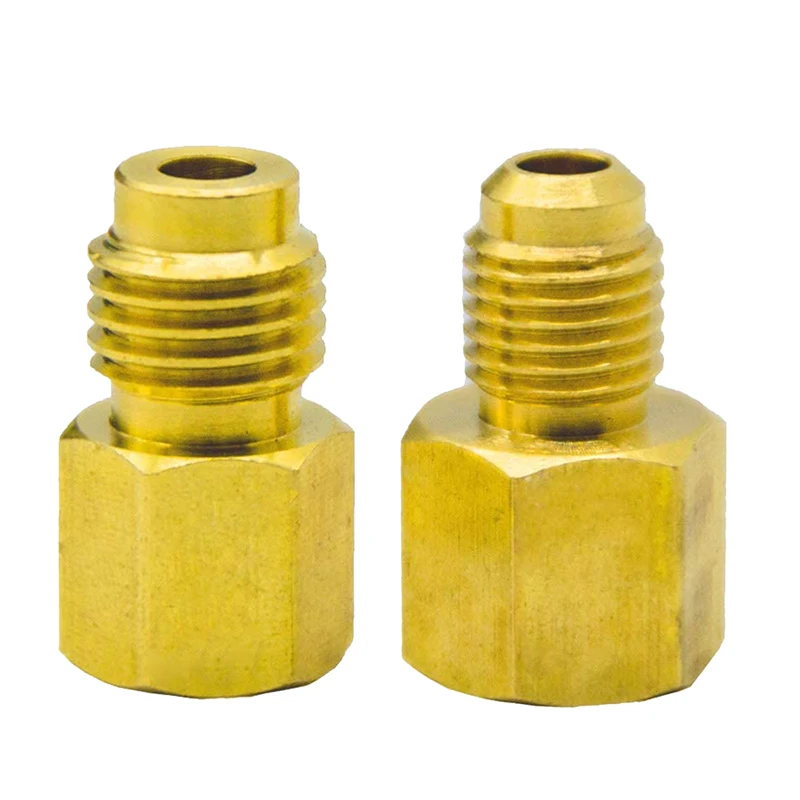 

6 Pcs 6015 R134A Brass Refrigerant Tank Adapter to R12 Fitting Adapter 1/2 Female 1/4 Male Flare Spool Adapter