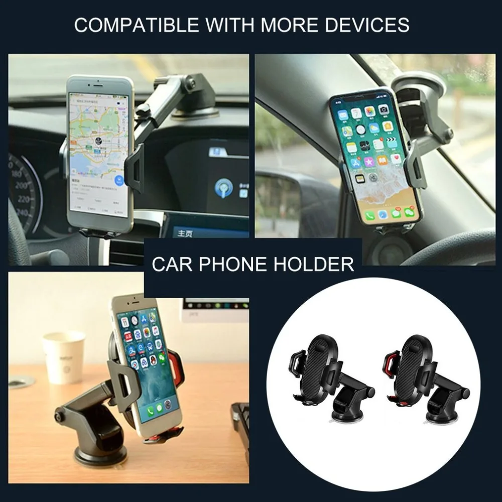 Multifunction Car Phone Holder Dashboard Windshield Mount Holder Stand 360 Rotation Navigation Stand Universal for Cellphones