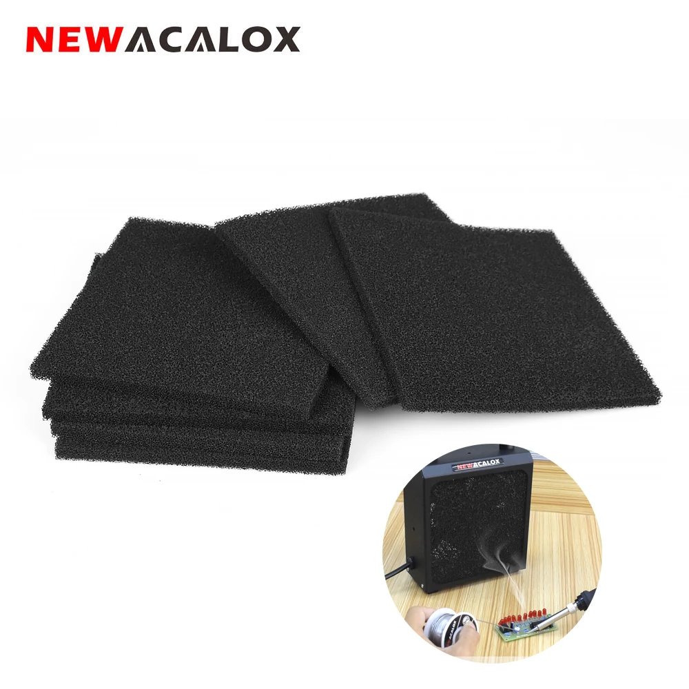NEWACALOX 6 шт./лот фильтр с активированным углем губка для сварки вытяжной аппарат для курения припой поглотитель дыма ESD экстрактор дыма