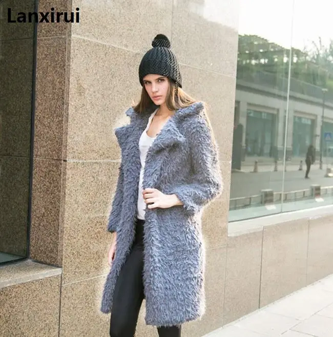 Брендовые зимние женские теплые пальто с длинным рукавом свободные длинные