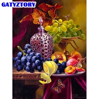 gatyztory painting by numbers kits fruit landscape modern drawing coloring by numbers grape acrylic paint home decor