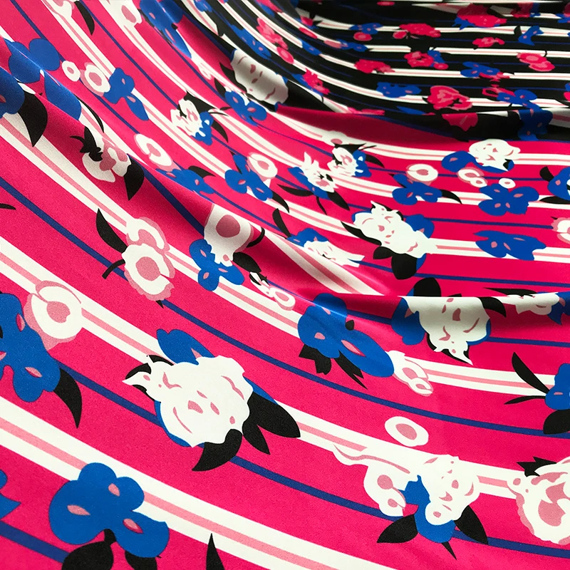 147cm wide printed fabric meter micro elastic dress 100% polyester fashion week wholesale cloth | Дом и сад