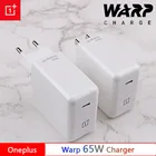 Оригинальный адаптер питания Oneplus Warp Charge 65 Вт, Европейское быстрое зарядное устройство 65 Вт, кабель Type C в Type C One Plus 9 pro 9R 8T 8 nord n100