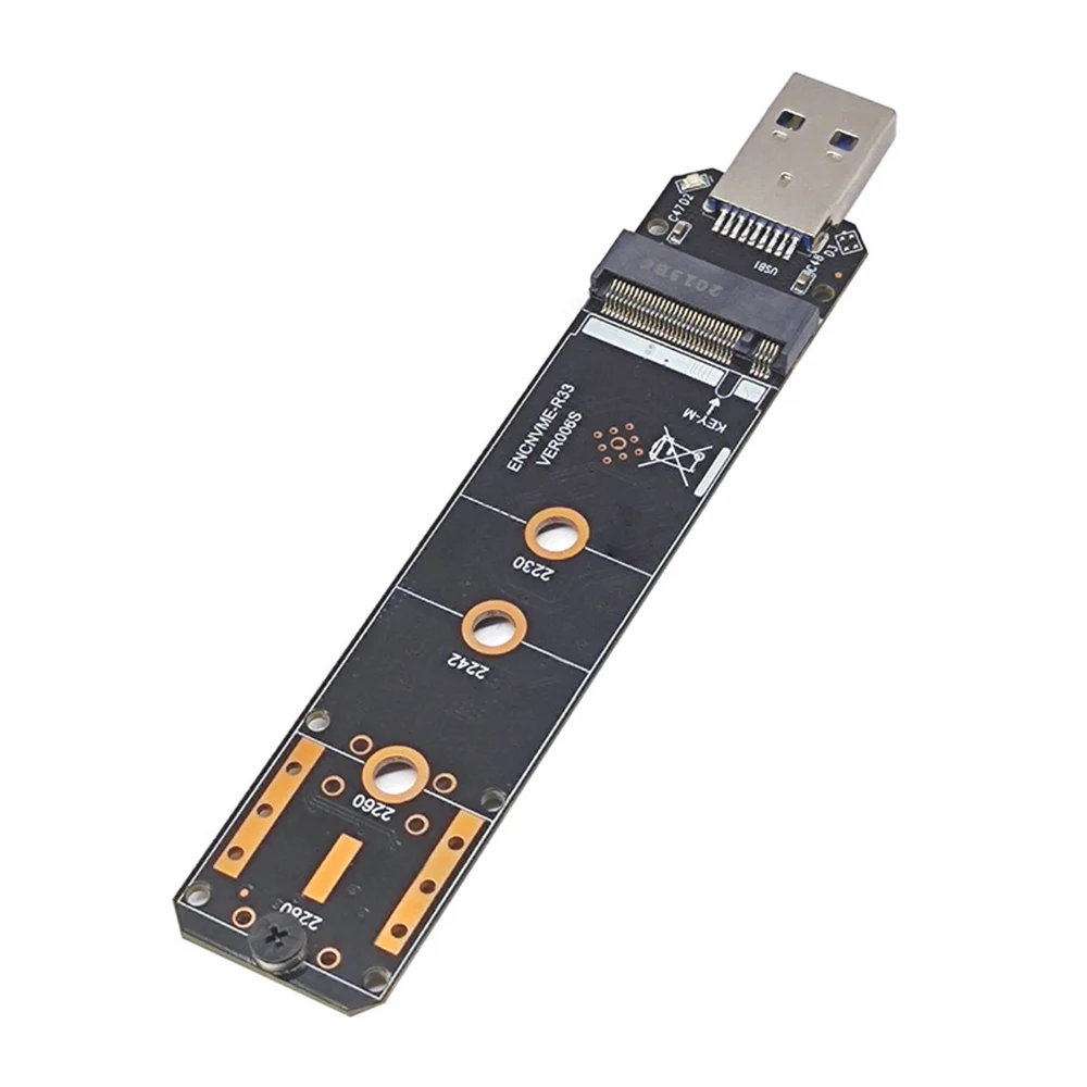 

USB 3.1 to M.2 NVME NGFF SSD Adapter 10Gbps RTL9210B Dual Protocol M2 SSD to NGFF Converter Card for 2242/2260/2280