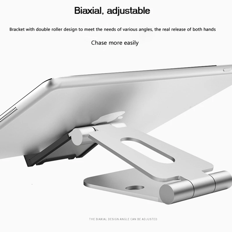 vogek mobile phone stand desk holder tablet stand double folded metal aluminum multi angle adjustment portable stand phone hold free global shipping