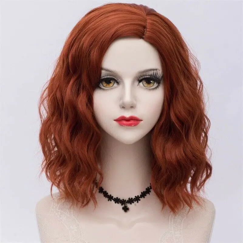 orange wig 27 стиль радуги многоцветные Хэллоуин 35 см вьющиеся синтетические парик Лолита Средний Омбре вечерние Косплей - Цвет: orange wig
