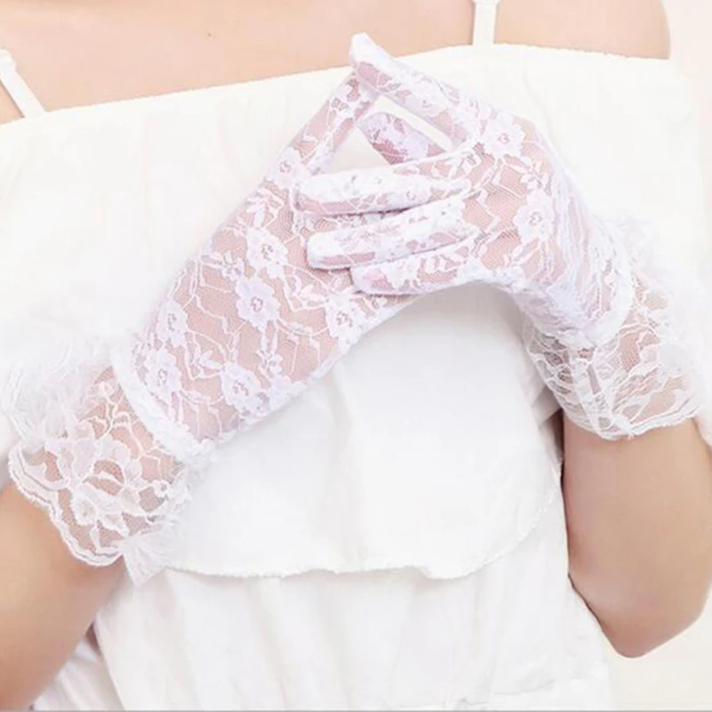 

Spring Autumn NEW Women Sun Protection Accessories Lace Hollow-Out Women Gloves Fashion Elegant Women Lace Gloves High Quality