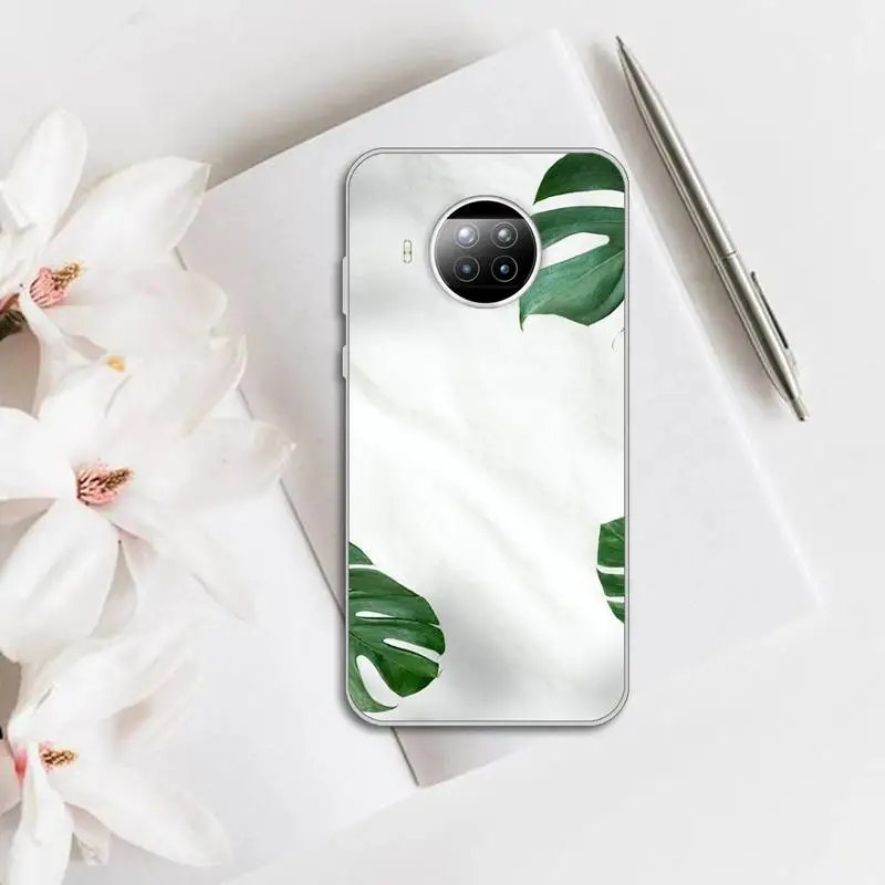 

Fresh green leaves ins Phone Case Transparent for Xiaomi mi note 10 8 9 t HUAWEI p30 40 11 Samsung S 8 9 10 20 pro lite