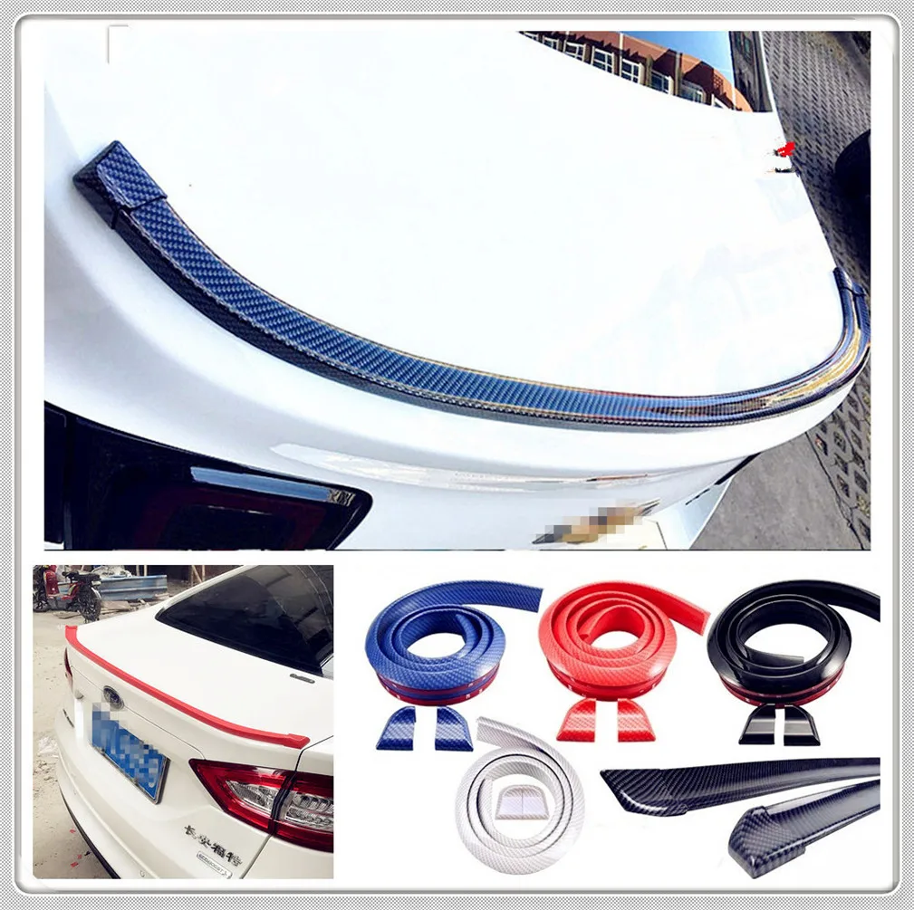 Автомобиль 1 5 м углеродное волокно резина пластик мягкий задний спойлер крыло