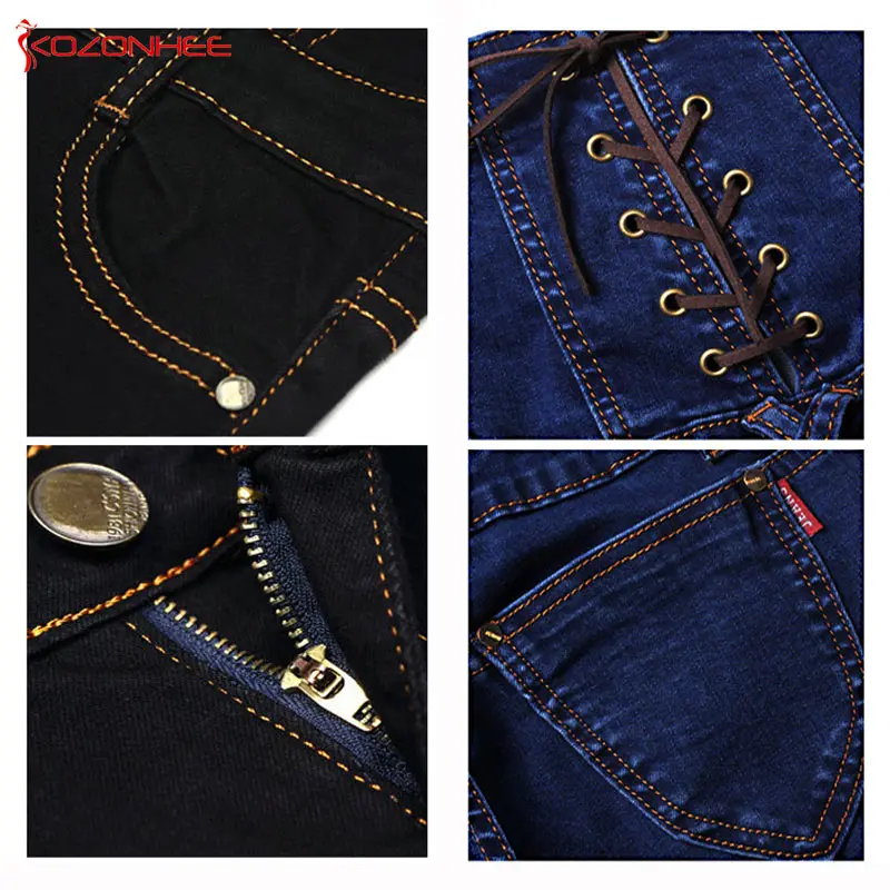 Джинсы женские Стрейчевые с завышенной талией и четырьмя манжетами | Женская