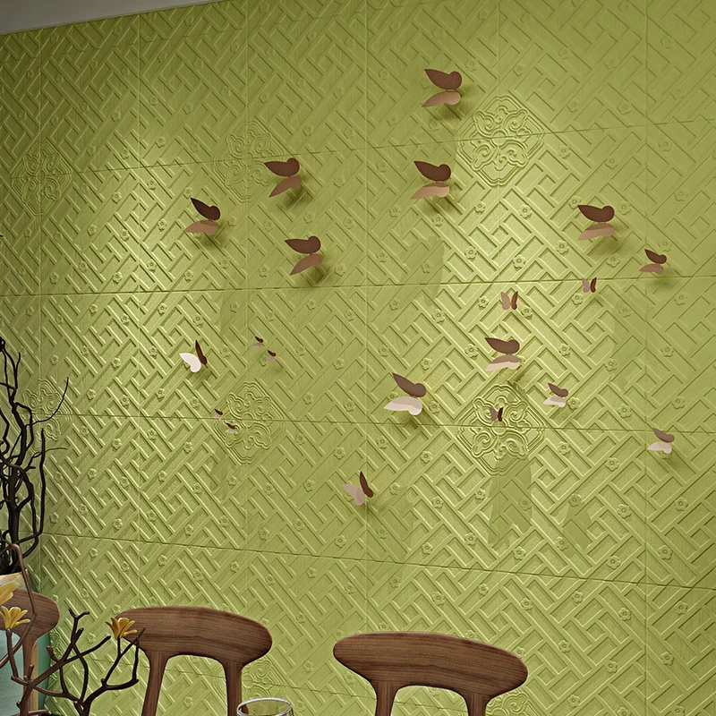 2x 3D богемский узор потолочная Наклейка на стену покрытие Декор ремонт 700x700x5 мм