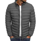 Мужская куртка с воротником-стойкой, повседневная легкая парка на молнии, с карманами, для осени и зимы, уличная одежда, размера плюс