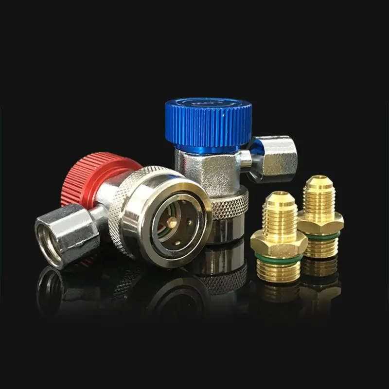 1 x Quick Connector Newest Original R134A Refrigerante Gas Refrigerant Adapter Tools Tool Charging Hose Valve Core Kit Asia M14 A / C 200PSI - Название цвета: 1 x Quick Connector