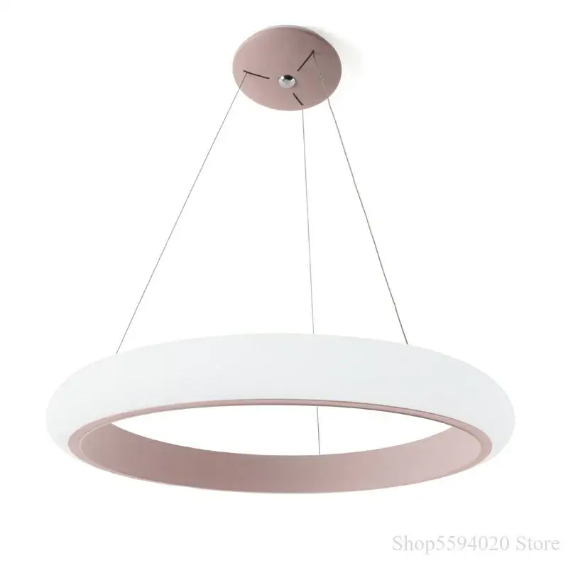 Простая кольцевая люстра Macaroon для гостиной ресторана подвесной светильник
