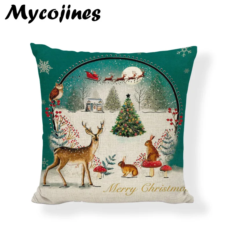 Хит продаж Рождественская наволочка автомобильный олень дерево луна саксофон
