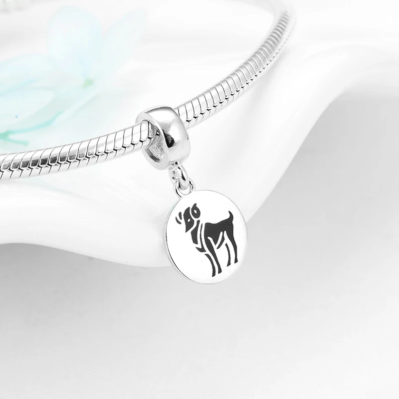 Круглая Форма 925 стерлингового серебра 12 Созвездие овна Подвески Бусины Подходят