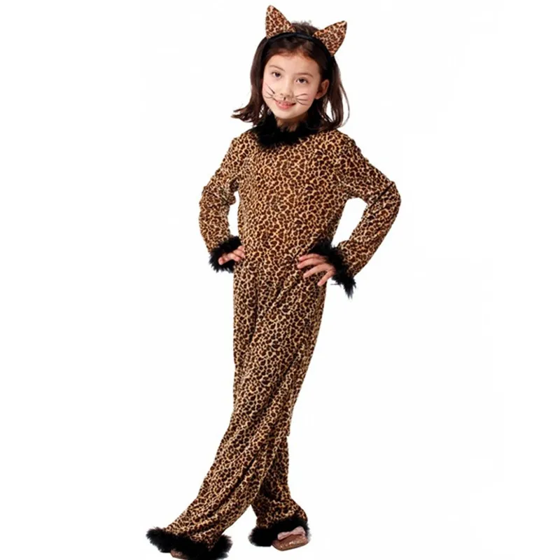 Коричневые комбинезоны M-XL для детей косплей с животными леопардовые костюмы