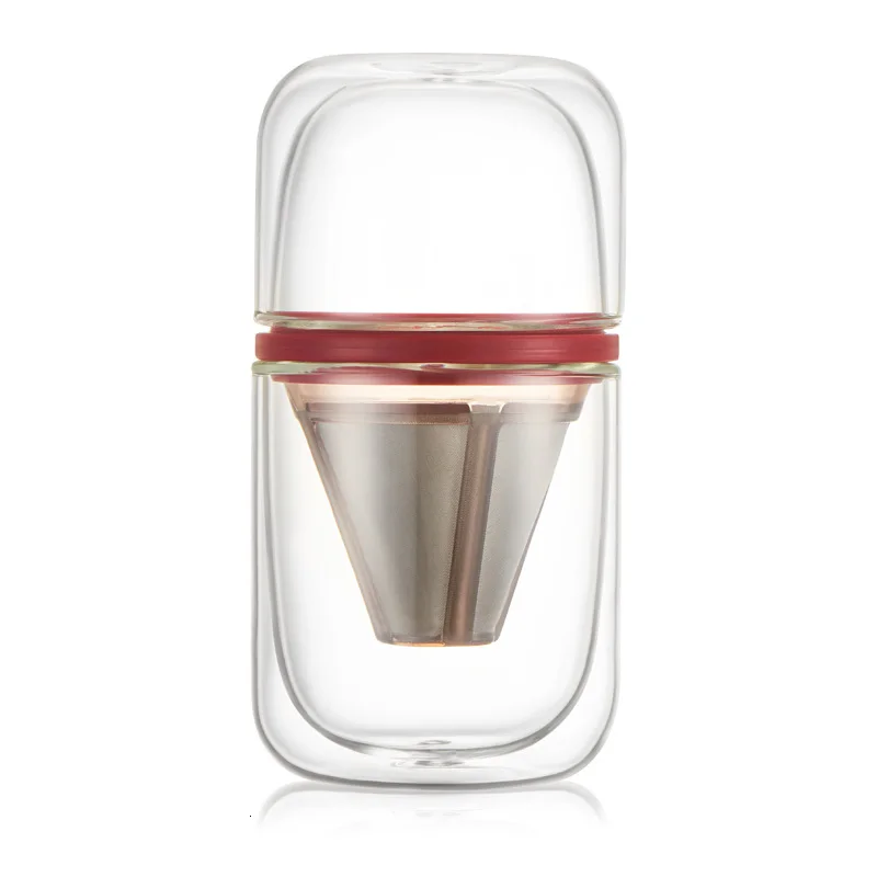 Rose Red Bodum портативный дорожный бизнес стеклянный кофе капсульный набор кофейник с воронкой чайник кофе капельный фильтр для чайника Pot Capsula Nespresso - Цвет: Rose Red