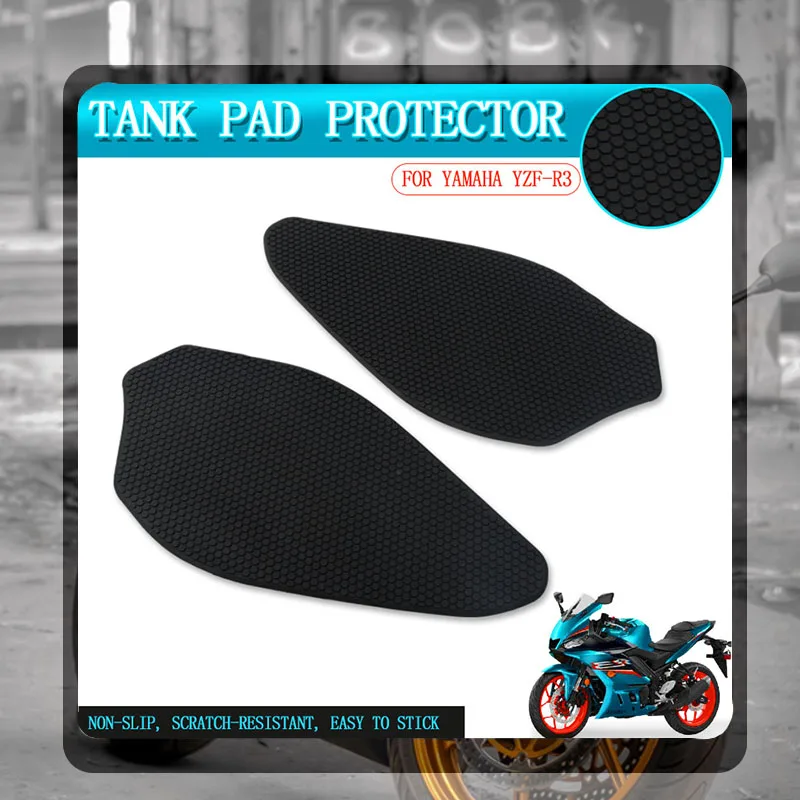 

For YAMAHA YZF R3 YZFR3 YZF-R3 2019-2023 2022 Motorcycle Tank Traction Pad Anti Slip Sticker Side Decal Gas Knee Grip Protector