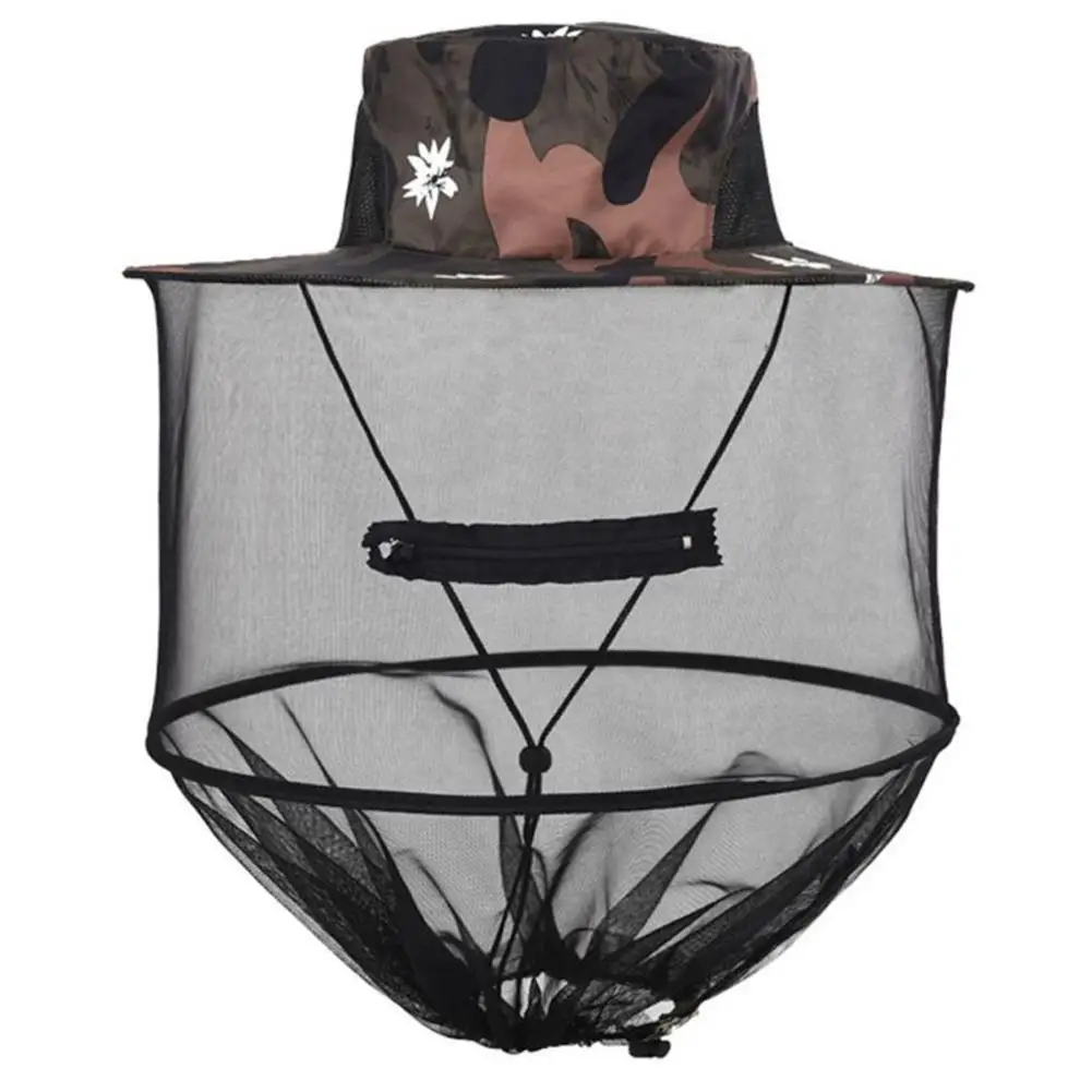 

Camouflage Outdoor Fishing Sunproof Anti Mosquito Mesh Hat Face Protective Cap