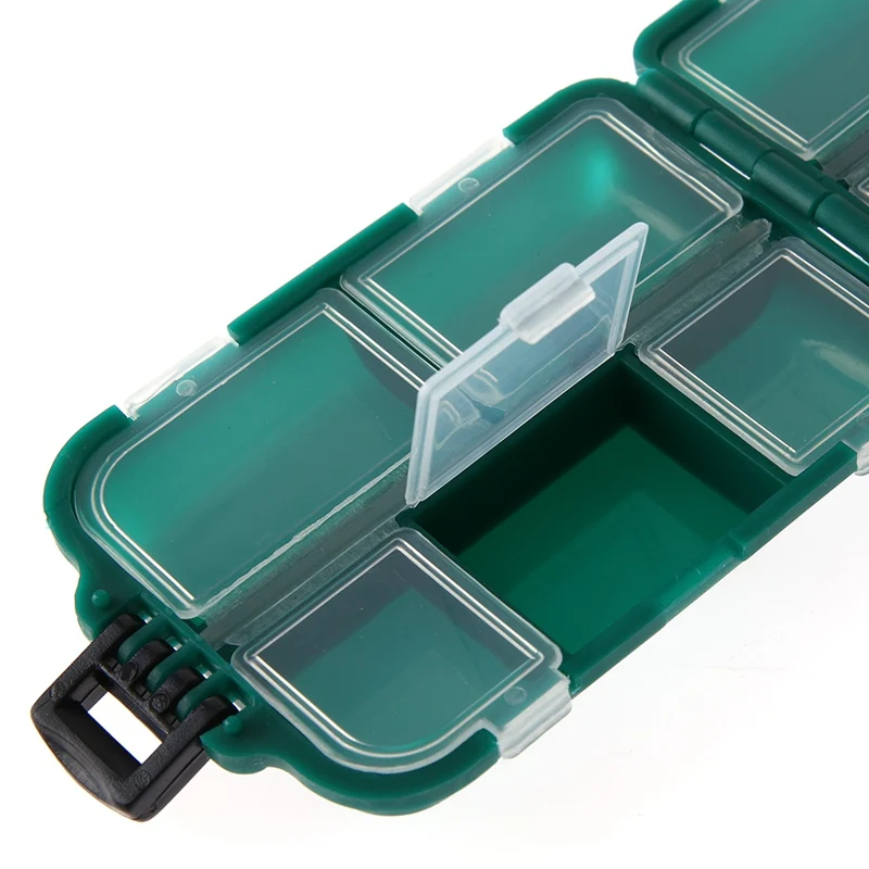 

Balight Mini Fishing Tackle Box 10 Compartments Fish Lures Hooks Plastic Storage Holder Square Case Pesca Fishing Accessories