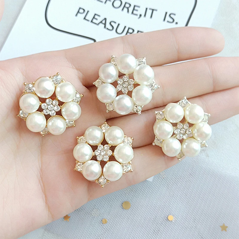 

10 шт., жемчужные пуговицы в виде цветов