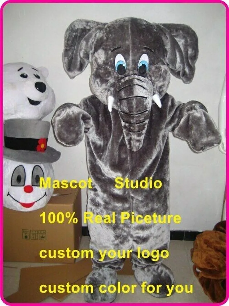 Костюм-талисман в виде слона костюм для косплея вечеринки игры наряд Хэллоуин