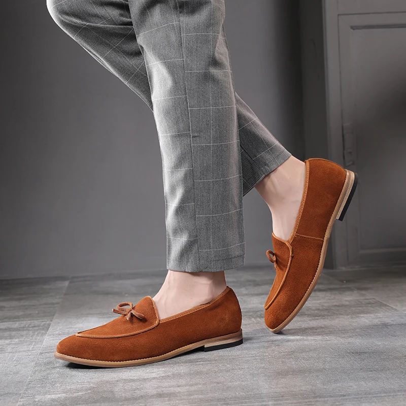 

Suede Leather Men Loafer Shoes Fashion Male Shoes Casual Shoes Man Party Wedding Footwear Big Size 37-47
