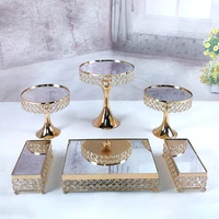 3 pcs gold silver electroplate cake stand set mirror metal cupcake display wedding birthday party dessert plate rack