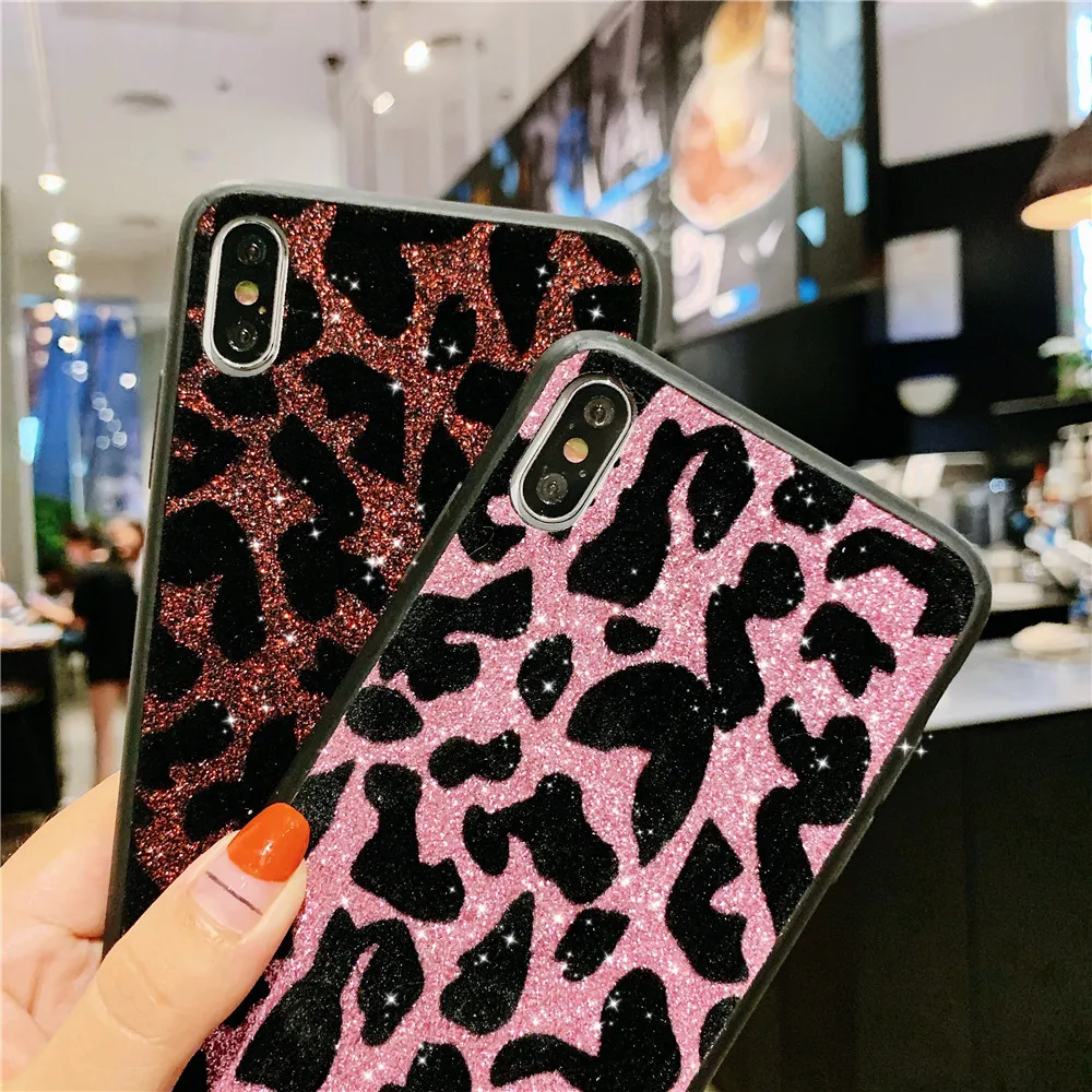 Модные леопардовые чехол сверкающий с блестками для samsung Galaxy A50 A30 A20 A10 A70 A40 A80 M10 M20 M30 Galaxy Note 10 pro J4 J6 плюс
