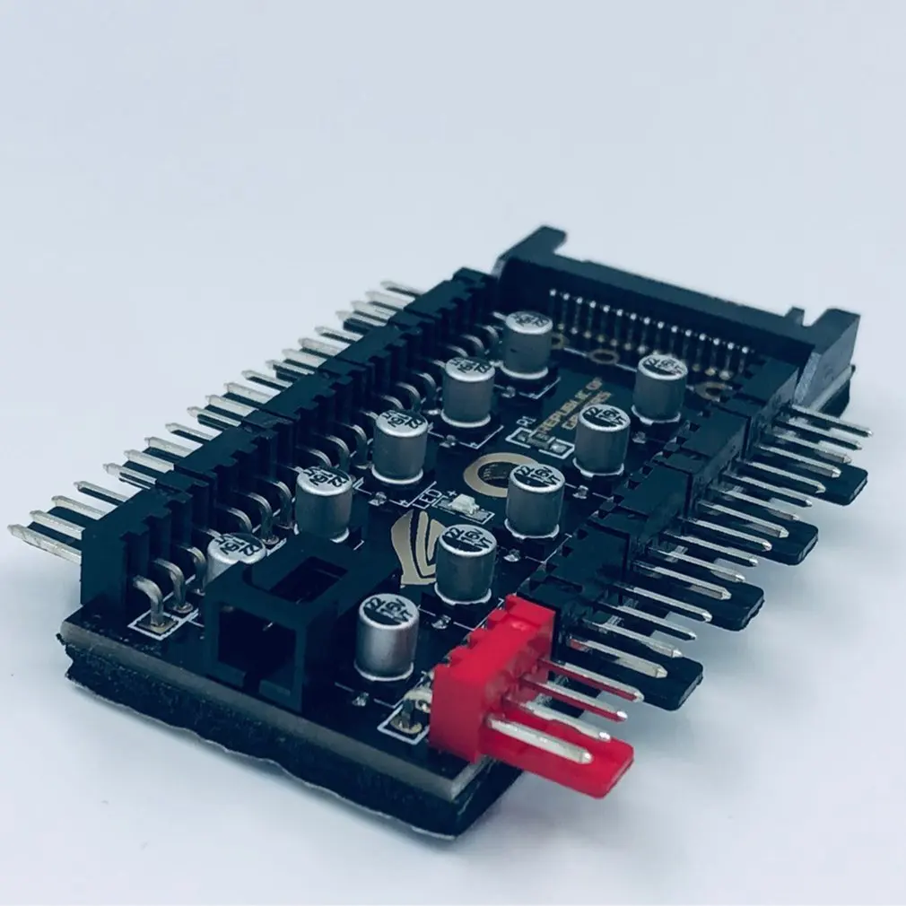 

PC 1 to 10 4Pin Cooling Fans Hub Splitter Cable 12V PWM LED Sata Power Suppply Adapter Speed Controller For Computer Mining