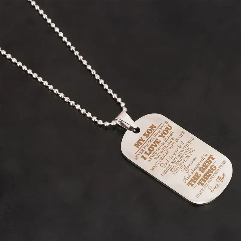 Ожерелье из нержавеющей стали для женщин военная армейская бирка собаки мой сын