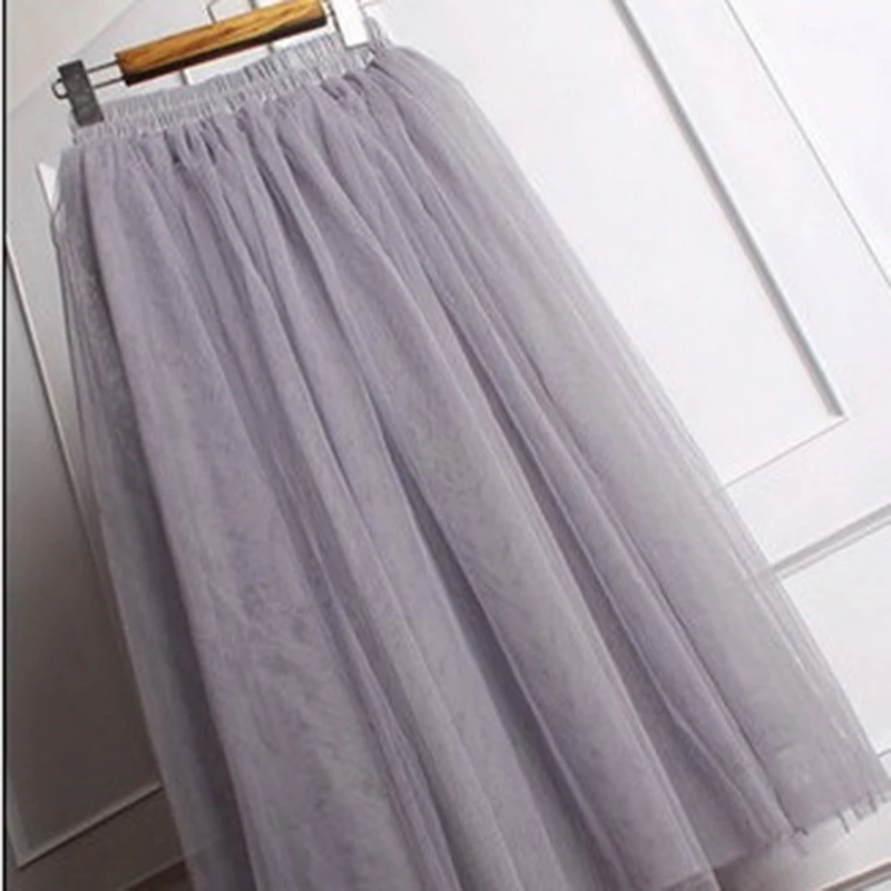

Vintage Tulle Skirt Summer Ball Gown Skirts Women Multi Layer Tulle Pleated Retro High Waist Long Maxi Tutu Skirt Jupe Longue