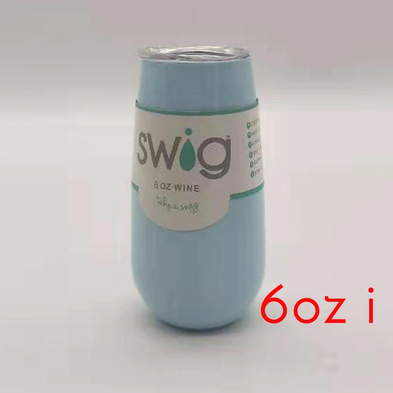 i 6oz Stemless Swig винные чашки 6 унций стакан чашка из нержавеющей стали для шампанского термос Termo Vaso a o Inox - Цвет: i 6oz