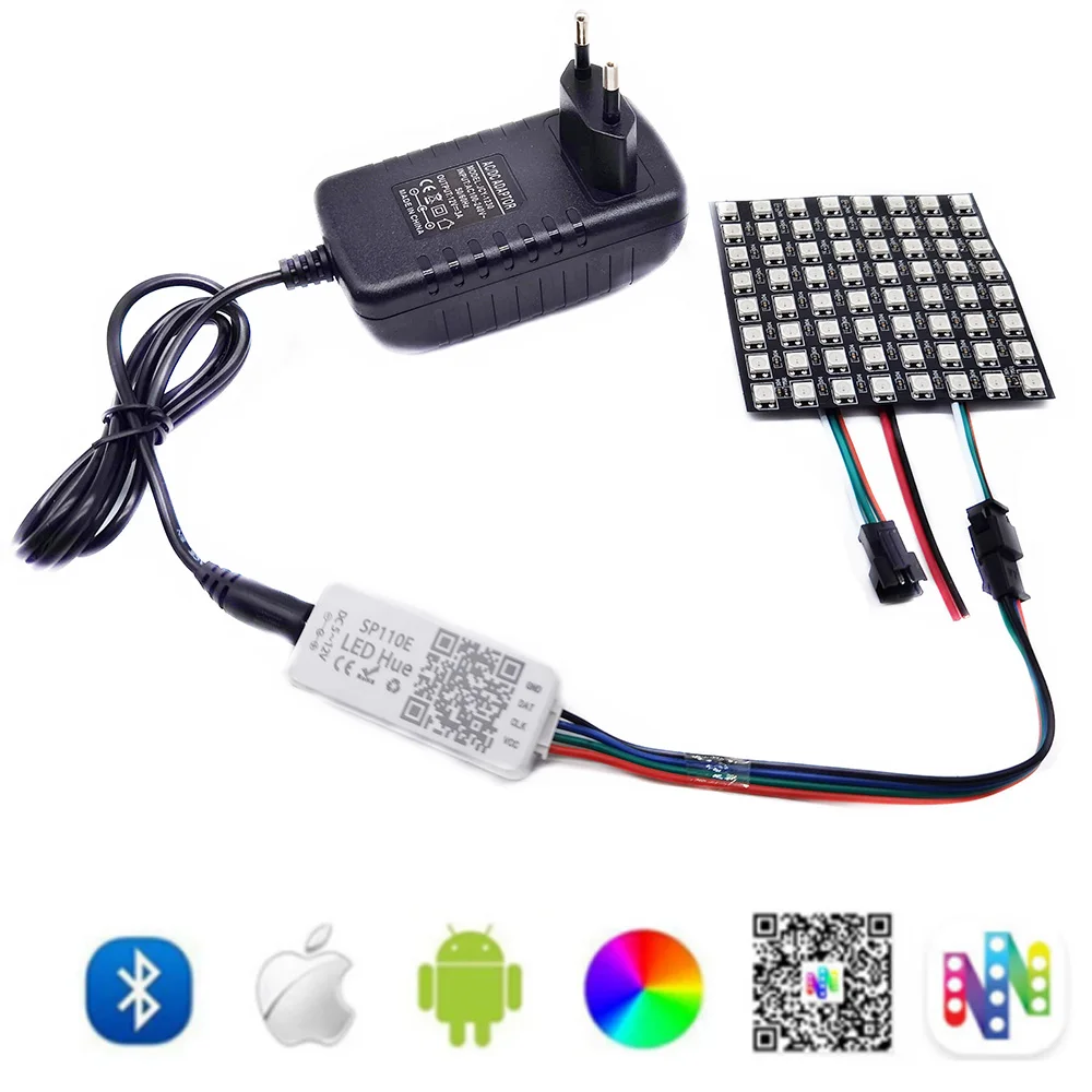 WS2812B Светодиодная лента матрица цифровая индивидуально Адресуемая с 5 В