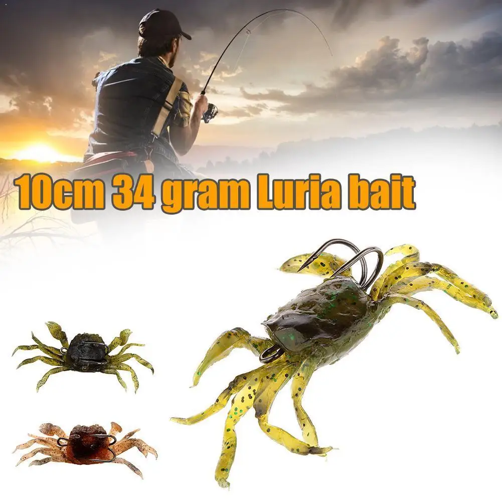 Искусственная рыболовная приманка-краб 10 см 35 г мягкая рыба 3D рыбалка с острым