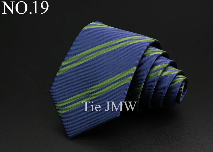 Classic Stripe Mens Tie - Jacquard Necktie in Red Blue Green for Daily Wear and Weddings