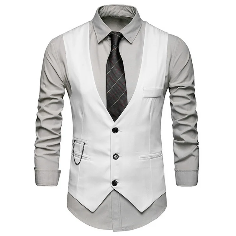 White-3 CYSINCOS мужские модные облегающие костюмы, мужская деловая повседневная одежда, костюм-тройка, блейзеры, куртки, брюки, комплекты - Цвет: White-3