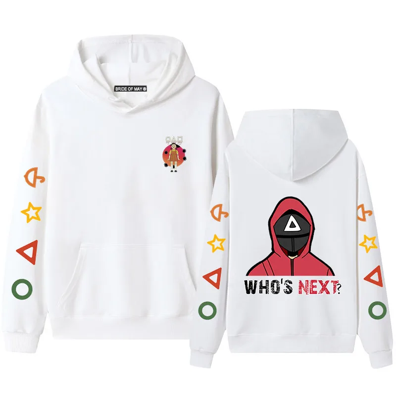 

Толстовка с капюшоном для пары из игры кальмар Amazon, спортивный пуловер в европейском и американском стиле, мужской свитер с пересечением гр...