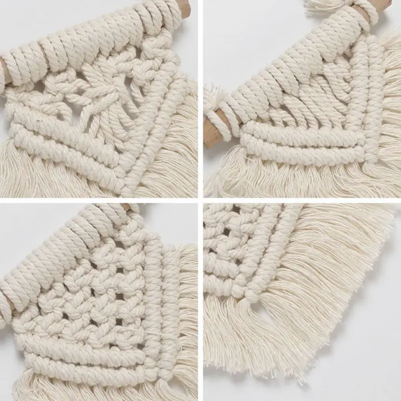

3 Pcs/Set Hand-woven Cotton Rope Tapestry Macrame Wall Hanging Tassel Pendant