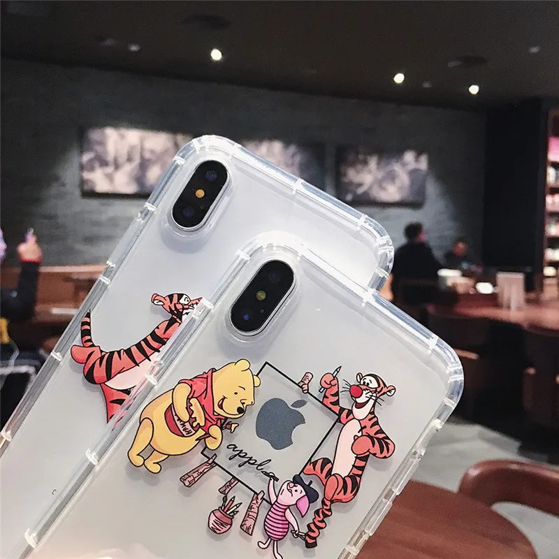 Милый чехол для телефона с изображением Винни Тигра для iphone 6, 6s, 7, 8 plus, 11 Pro, X, XS, Max, Xr, аниме, комиксы, прозрачный мягкий силиконовый чехол