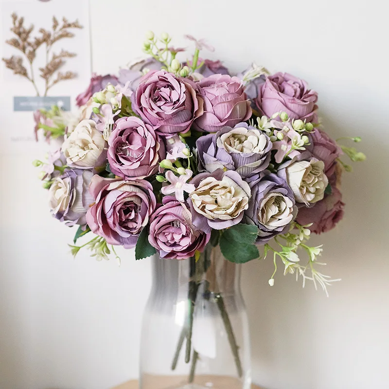 Розовый пион искусственная Роза цветок для торта домашний Свадебный декор