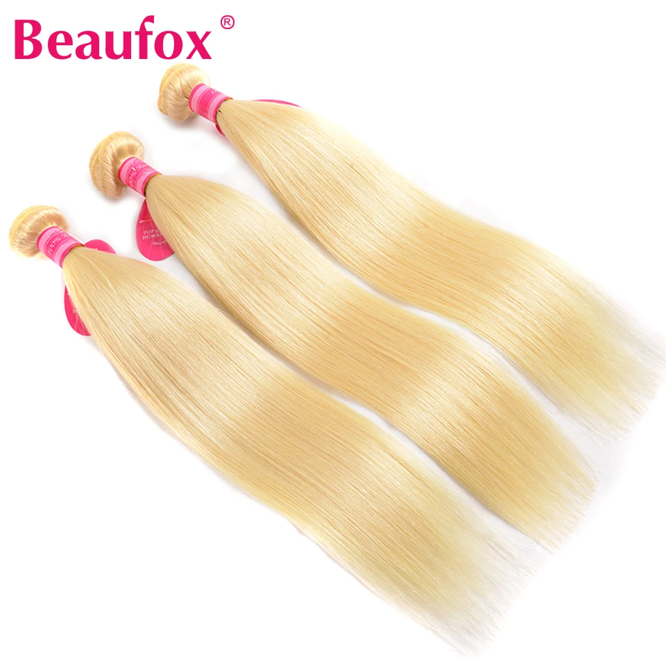 Beaufox 613 светлые волосы перуанские прямые наращивание человеческих волос Remy пряди