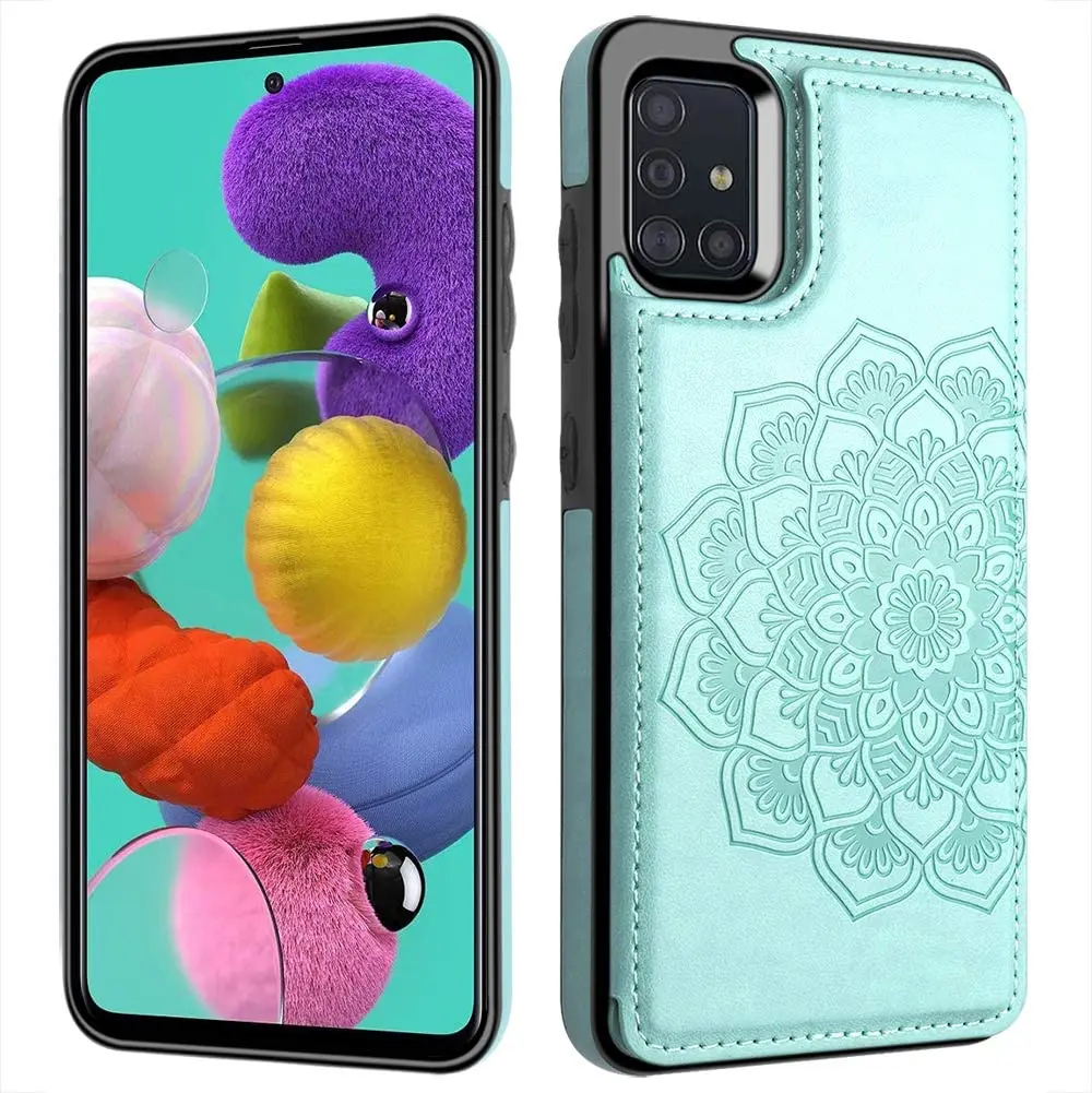 

Phone Case for Samsung Galaxy A51 Case Elegant Flower Magnetic Flip Leather Wallet Case for Samsung A51 4G Card Holder Cover Men