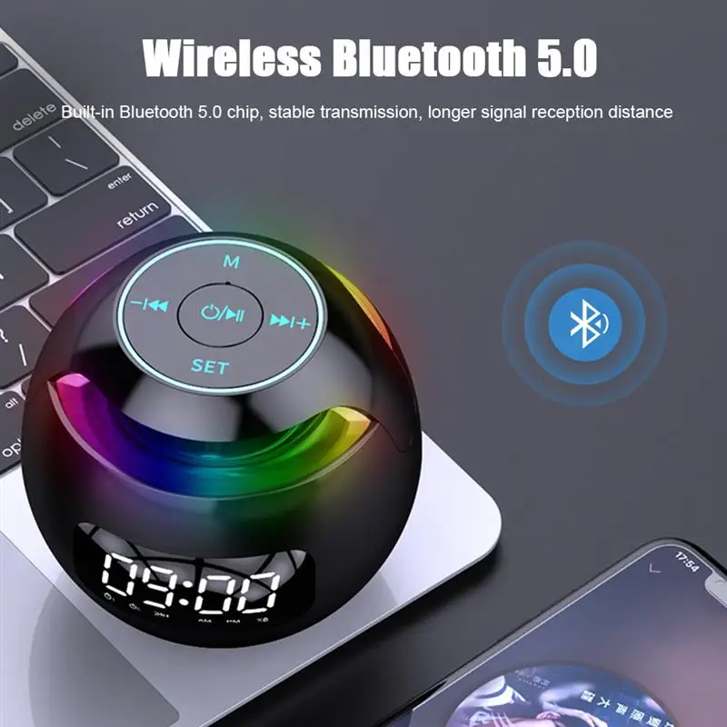 

Wireless Bluetooth Speaker Portable Column Sound Box With LED Display Alarm Clock Bluetooth Hifi TF Card MP3 Music Play