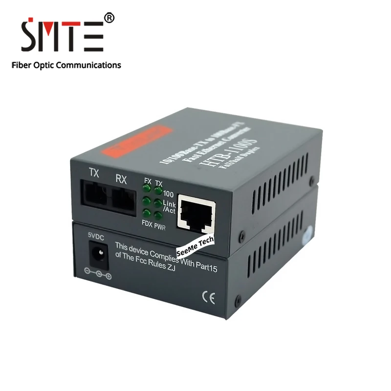 Оптический медиа-конвертер HTB-1100S 25km 10/100 Мбит/с RJ45 одномодовый одноволоконный TX RX
