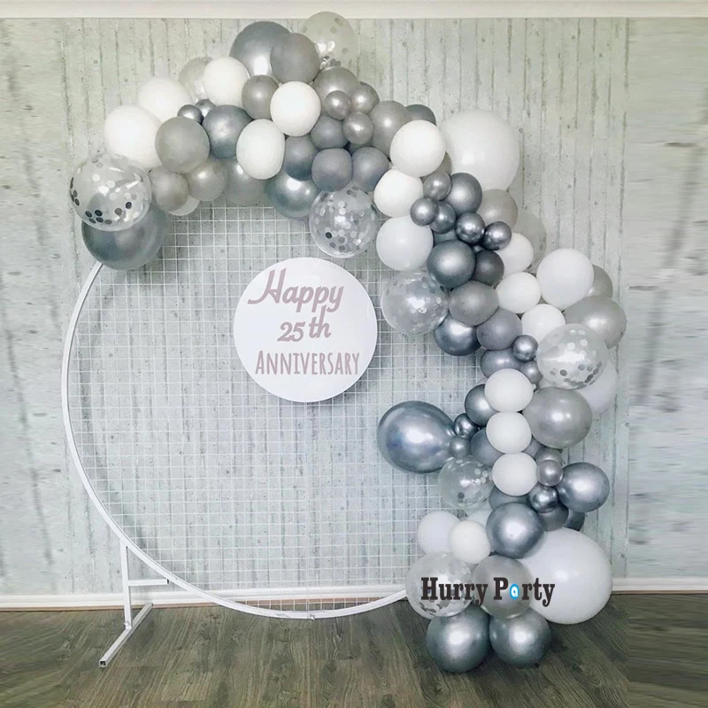 100 шт./компл. Diy 18-й день рождения воздушный шар гирлянда металлический Серебряный