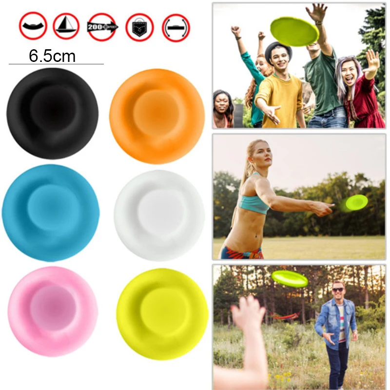 

Creative flying saucer Mini Beach flying disk for outdoor sports silicone disc decompression toys to play beach entertainment
