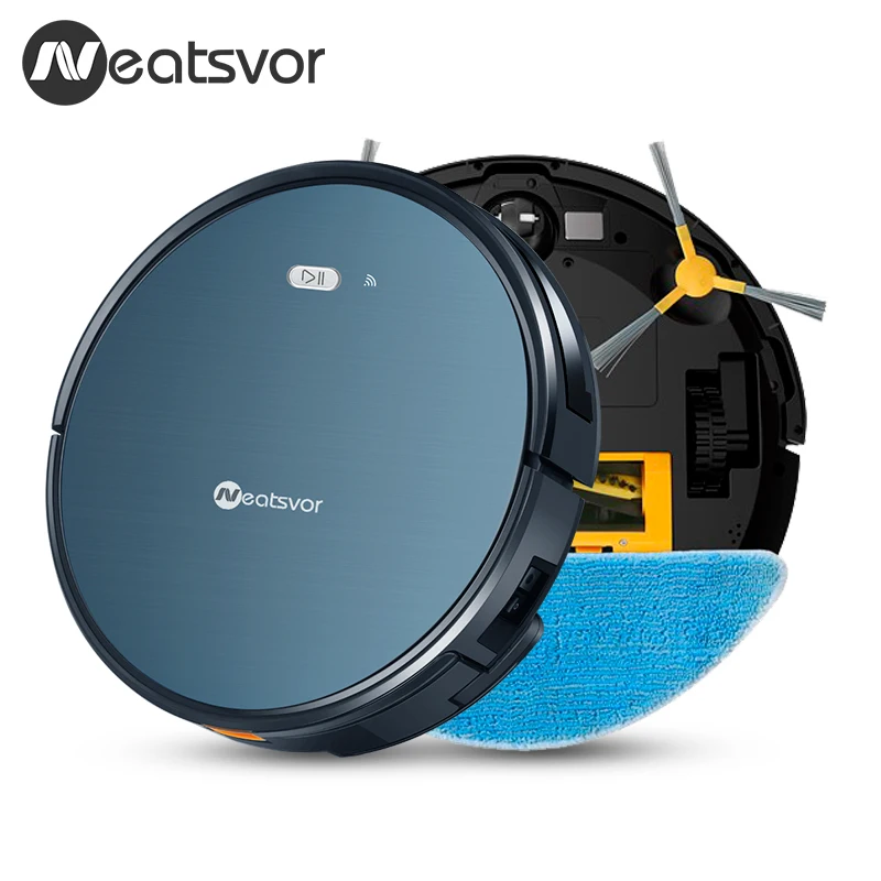 NEATSVOR X500 1800PA робот пылесос, 3в1 влажная сухая швабра, wifi карта навигации, умная память, анти столкновения, робот аспиратор